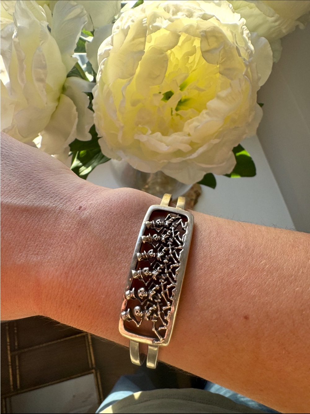 Grateful Dead silver stamped bracelet